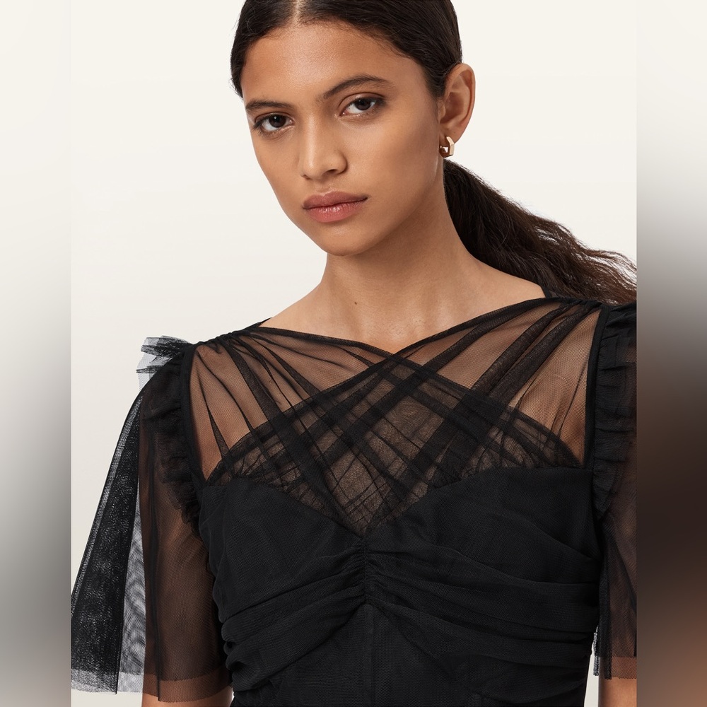 Lovely! Allsaints Madi Tulle dress black size 4 - Picture 2 of 10